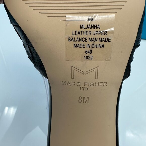 Marc Fisher Women's Janna Woven High Heel Leather Sandal Shoe, Size 8M, Black - Picture 10 of 13